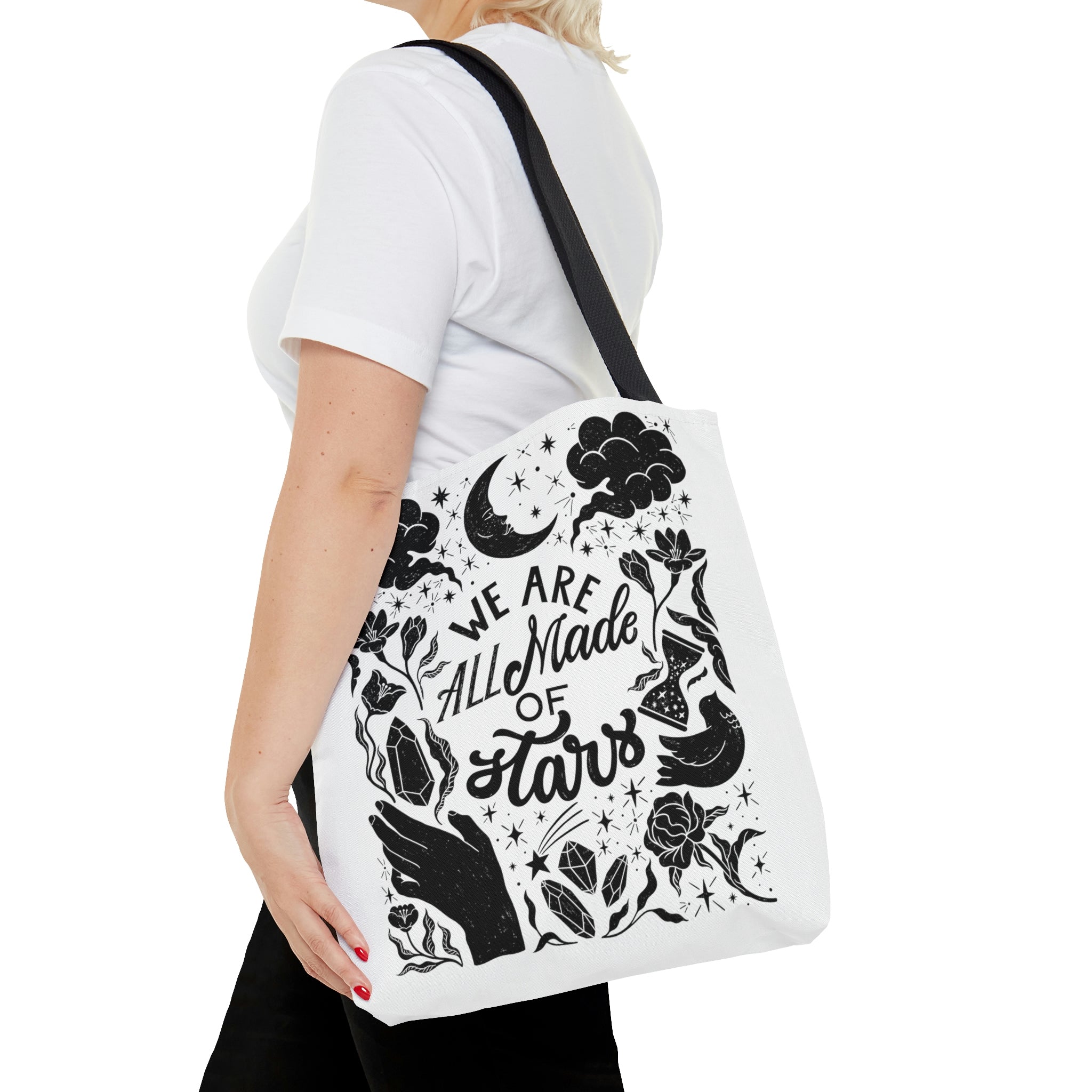 Star Canvas Tote Bag - White