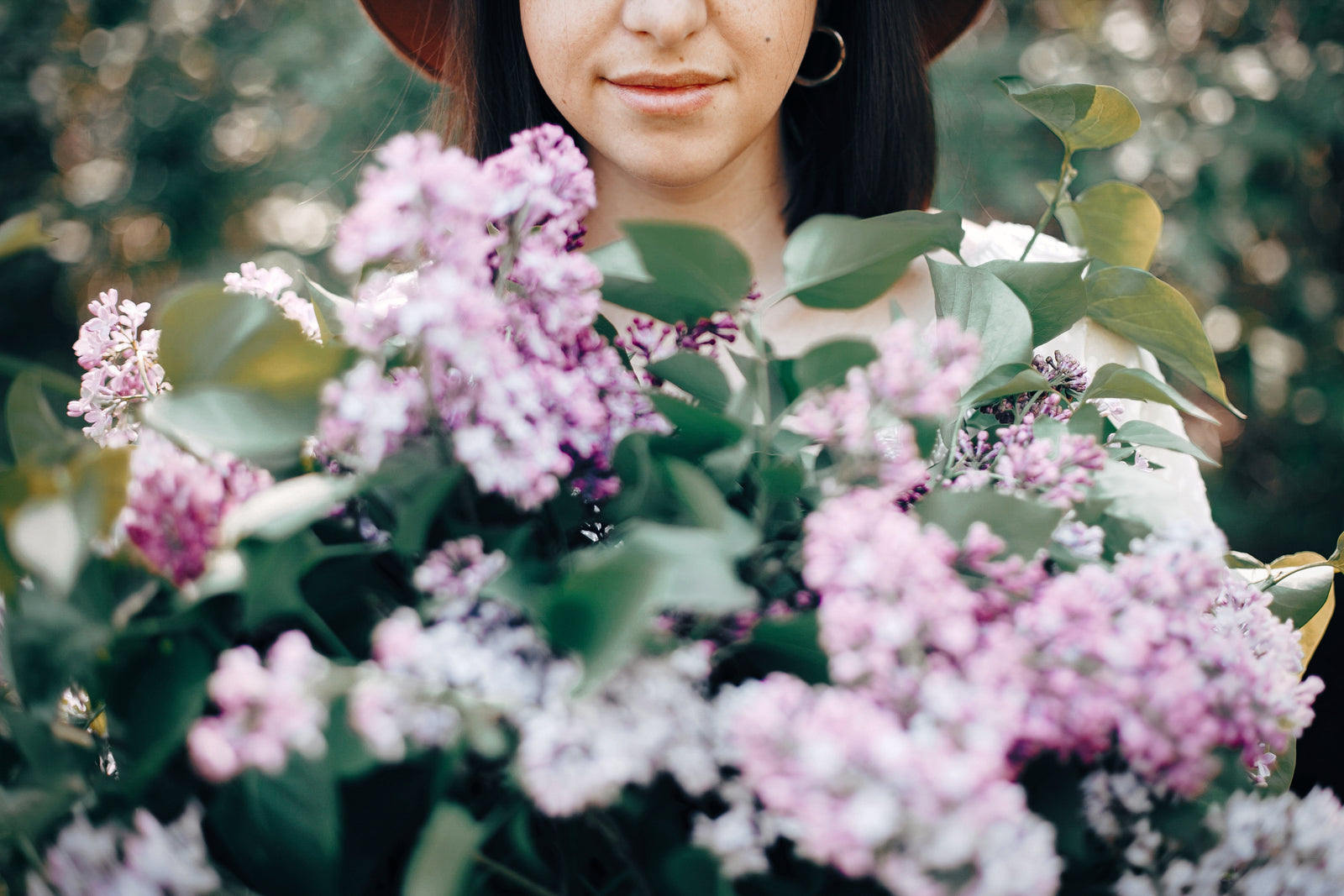 woman with cherry blossoms