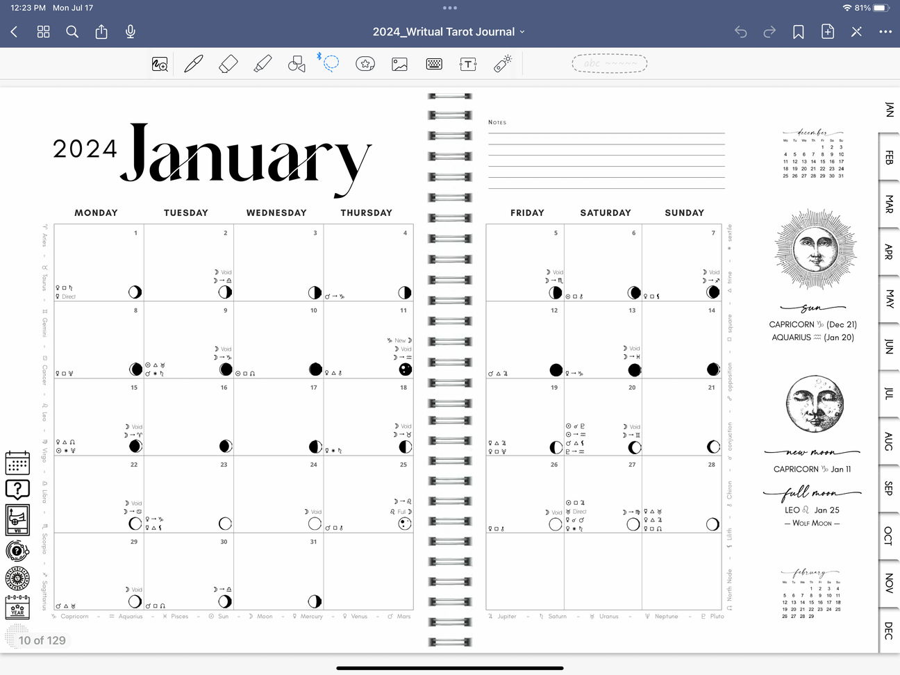2024 Writual Tarot Planner Digital Writual Planner