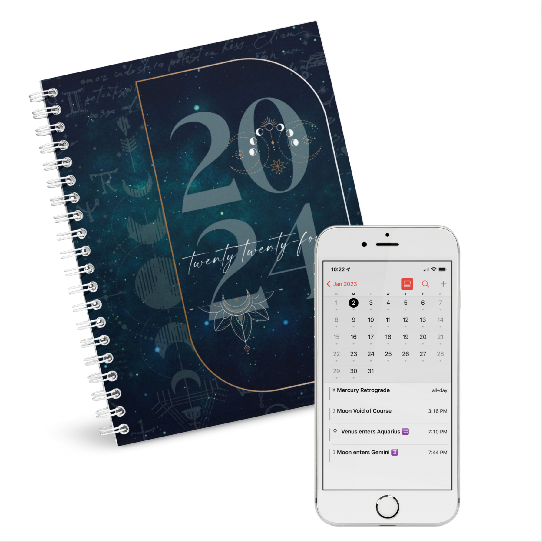 2024 Writual Tarot Planner + Digital Calendar Bundle - Paperback