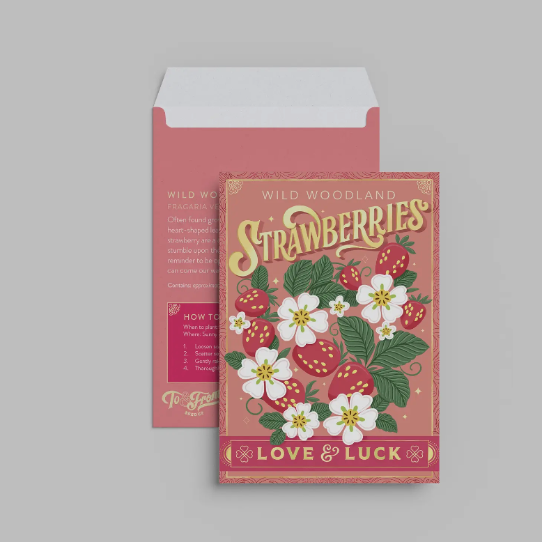 strawberry seed packet Wild Strawberries (Love & Luck)