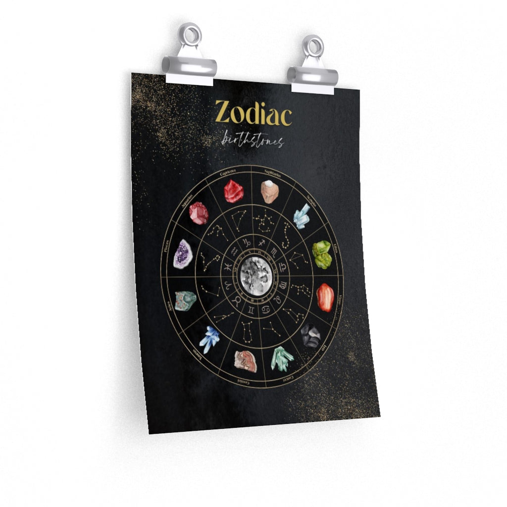 Zodiac Birthstones Art Print