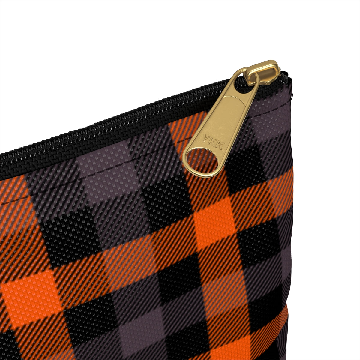 Orange Tartan Coin Pouch